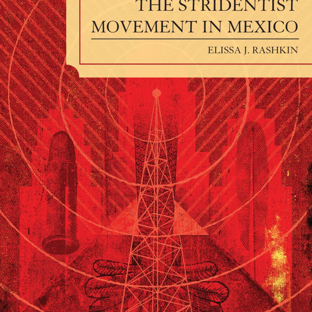 Red book cover for the book, "The Stridentist Movement in Mexico."
