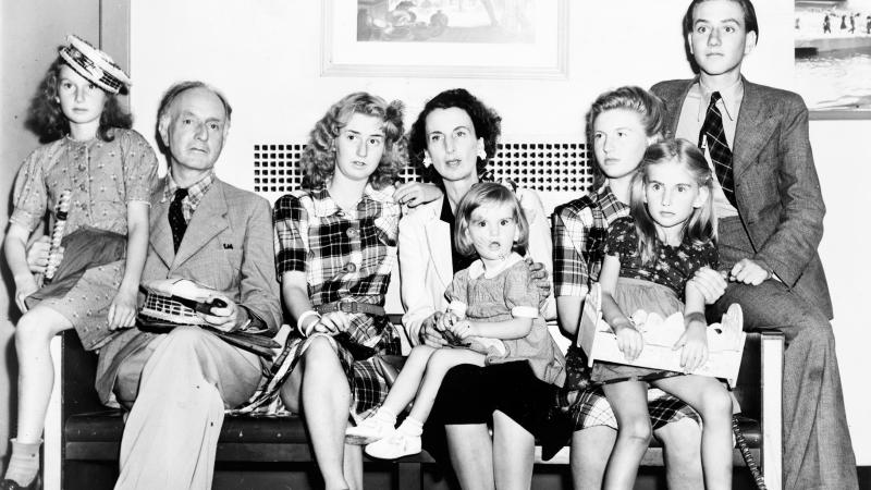 The Boyle-Vail family upon arrival in New York on the Pan America Clipper flight from Lisbon on July 14, 1941.