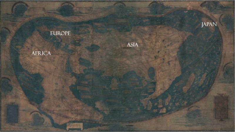 The world map made c. 1491 by Henricus Martellus at the Beinecke Rare Books and Manuscript Library, Yale University.