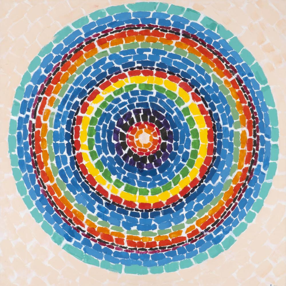 painting of concentric colorful circles