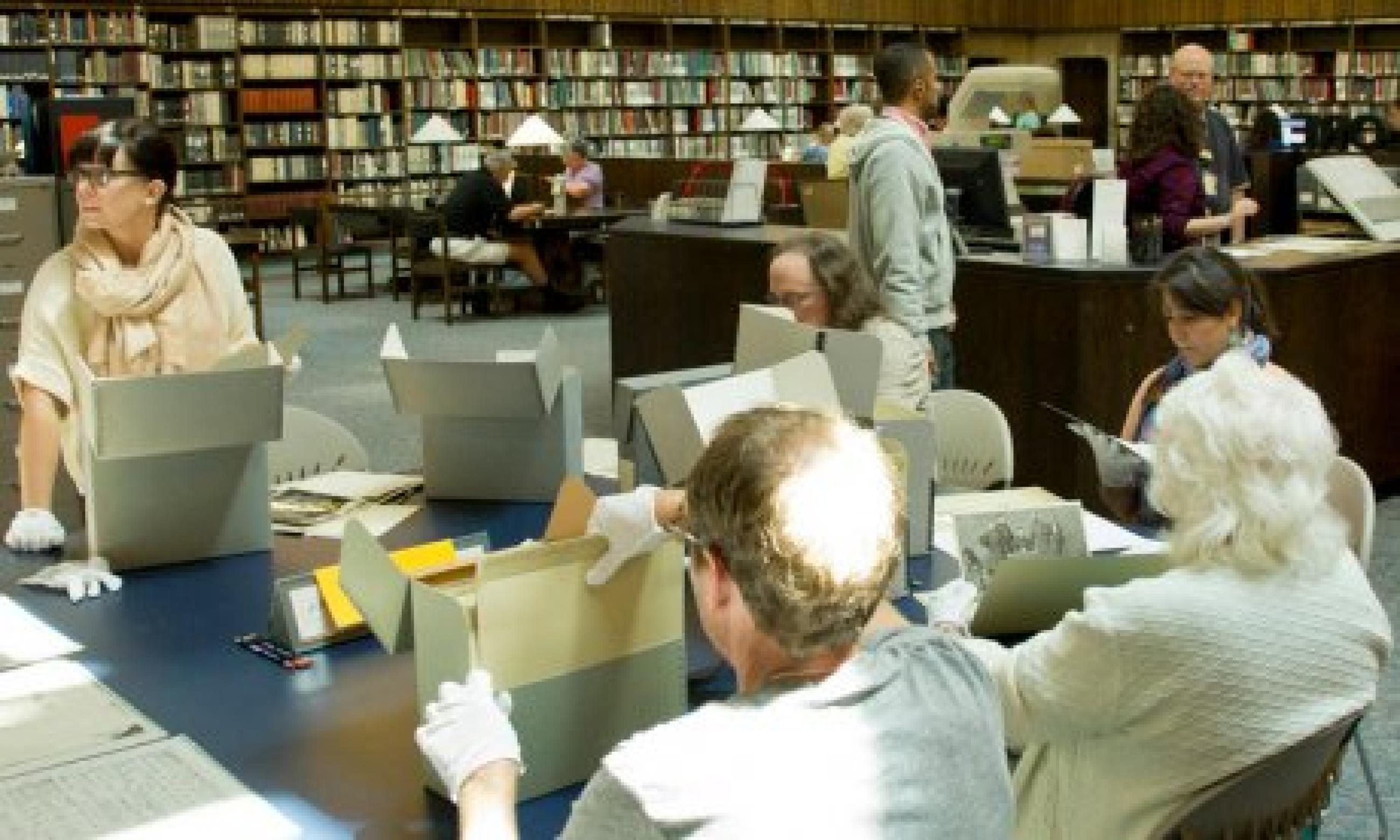 Community college faculty and administrators at Ohio Historical Society archives