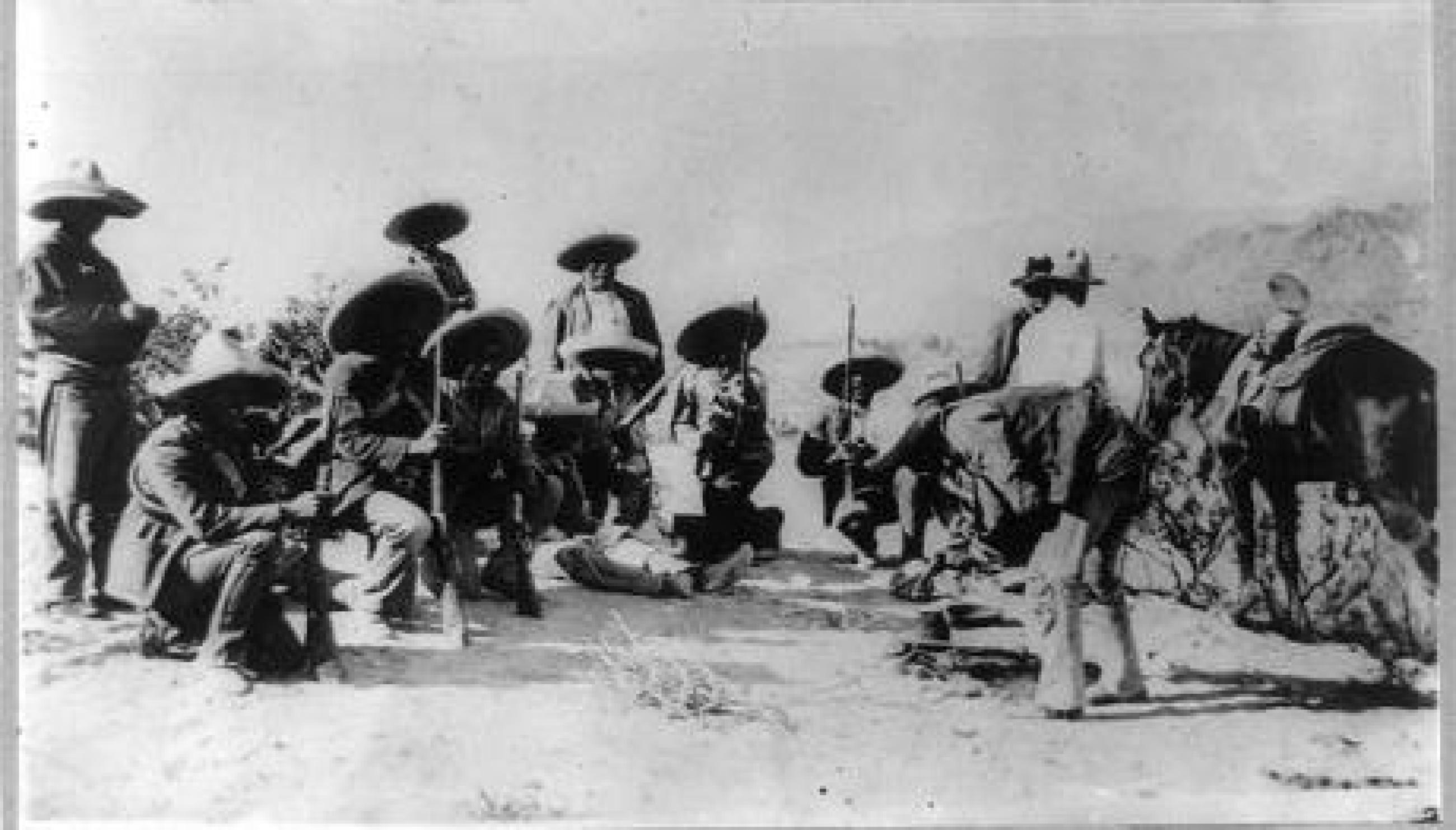 Lunch in insurrecto camp near Juarez--Mexican War