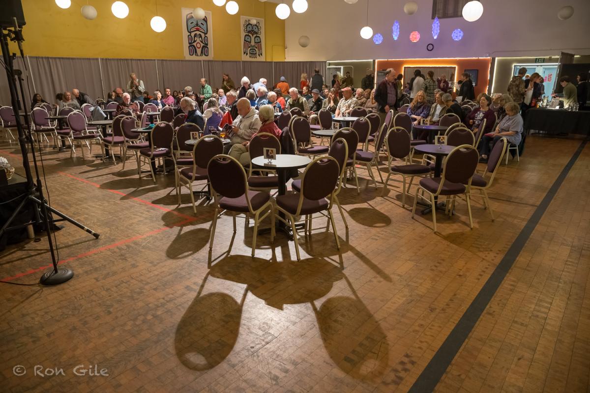 Image of a recent concert in the Main Hall at the Juneau Arts & Culture Center, featuring South African performer Vusi Mahlasela. 