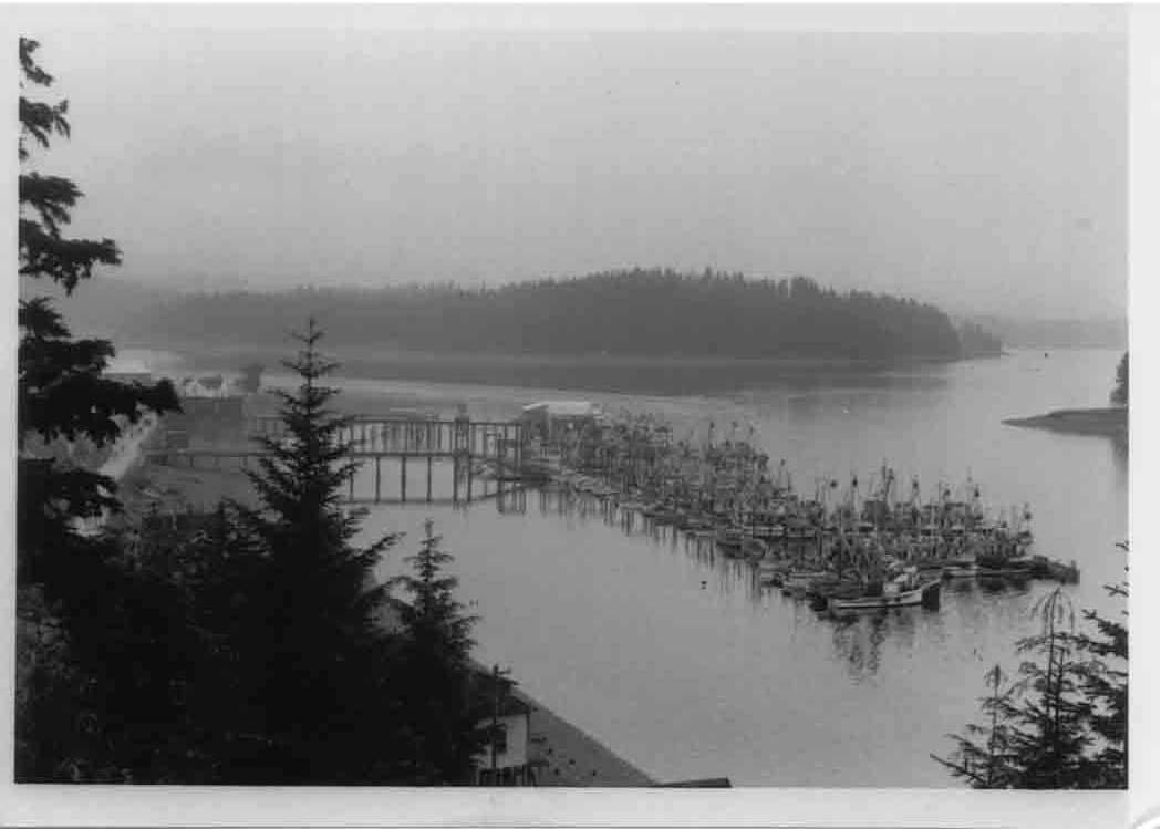 photo of Glacier Bay, Alaska, showing the Hoonah fishing fleet