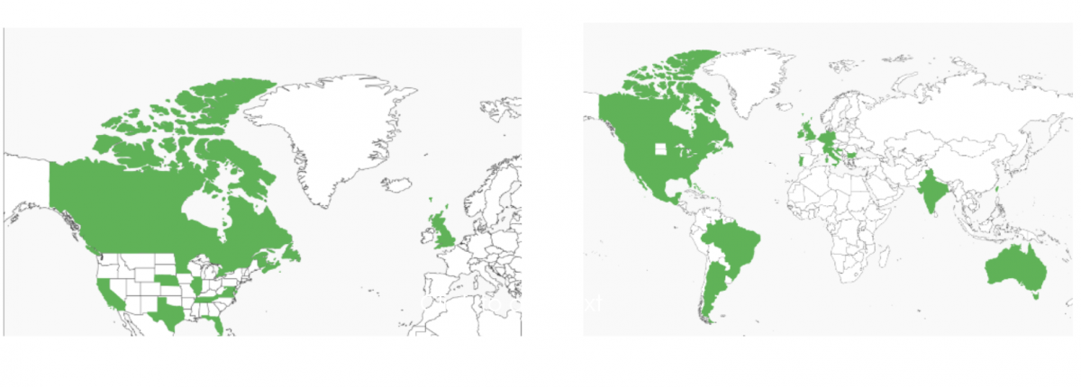 Map of participant locations from 2008 IATDHs