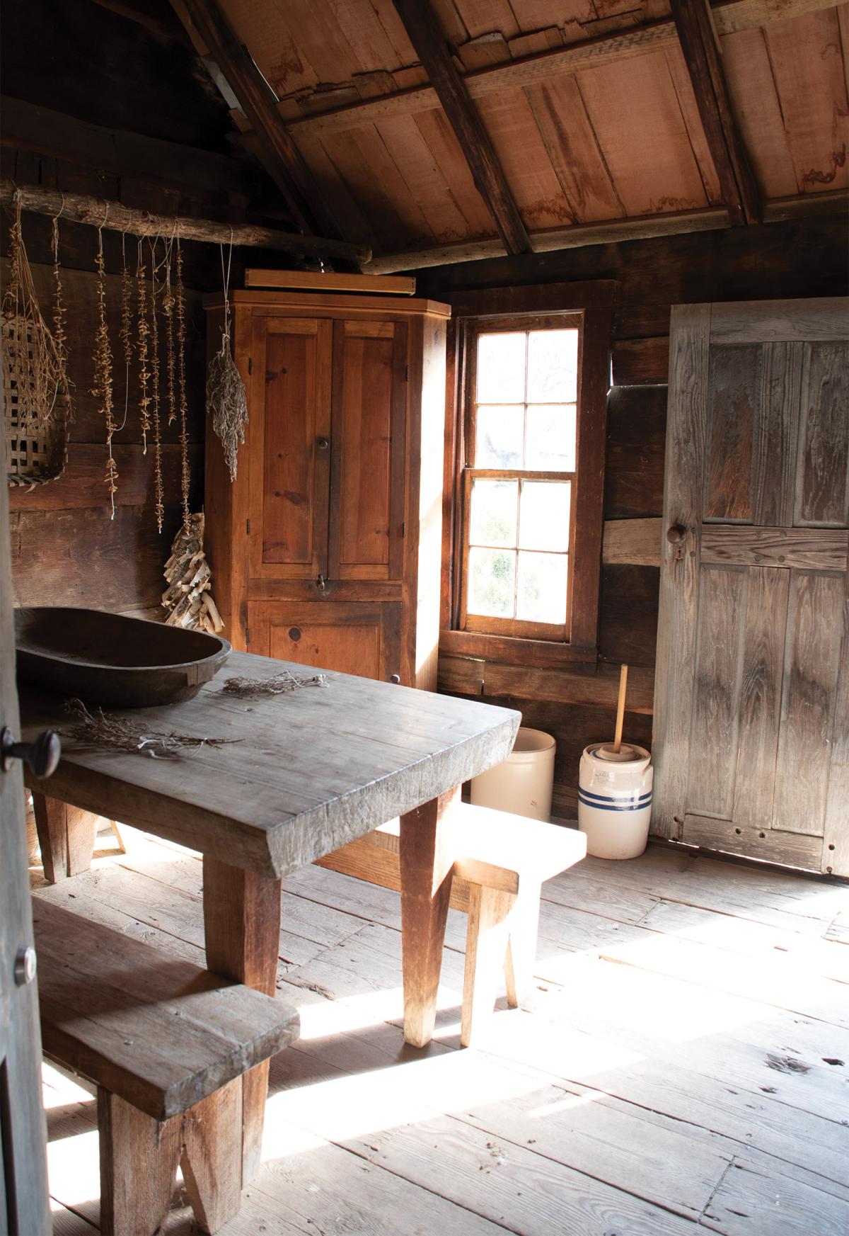 Beans hanging in cabin