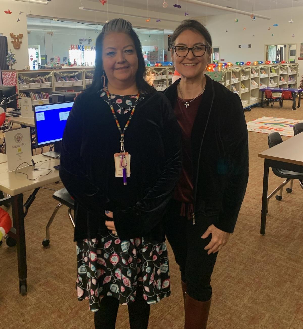 Ak Chin Librarian Melanie Toledo and NEH Chair Shelly Lowe