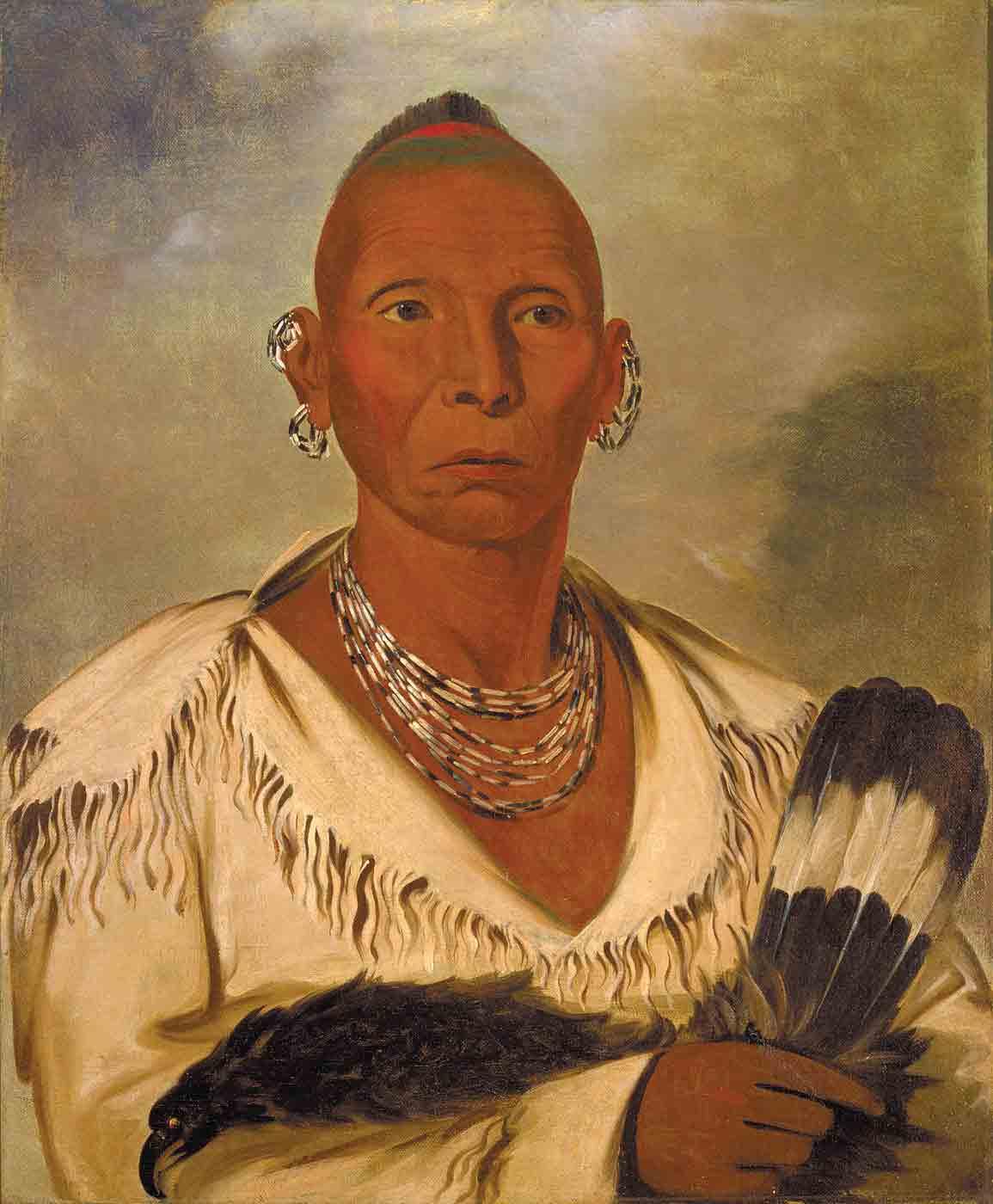 Portrait of Black Hawk, leader of the Sauk tribe, painted by George Catlin