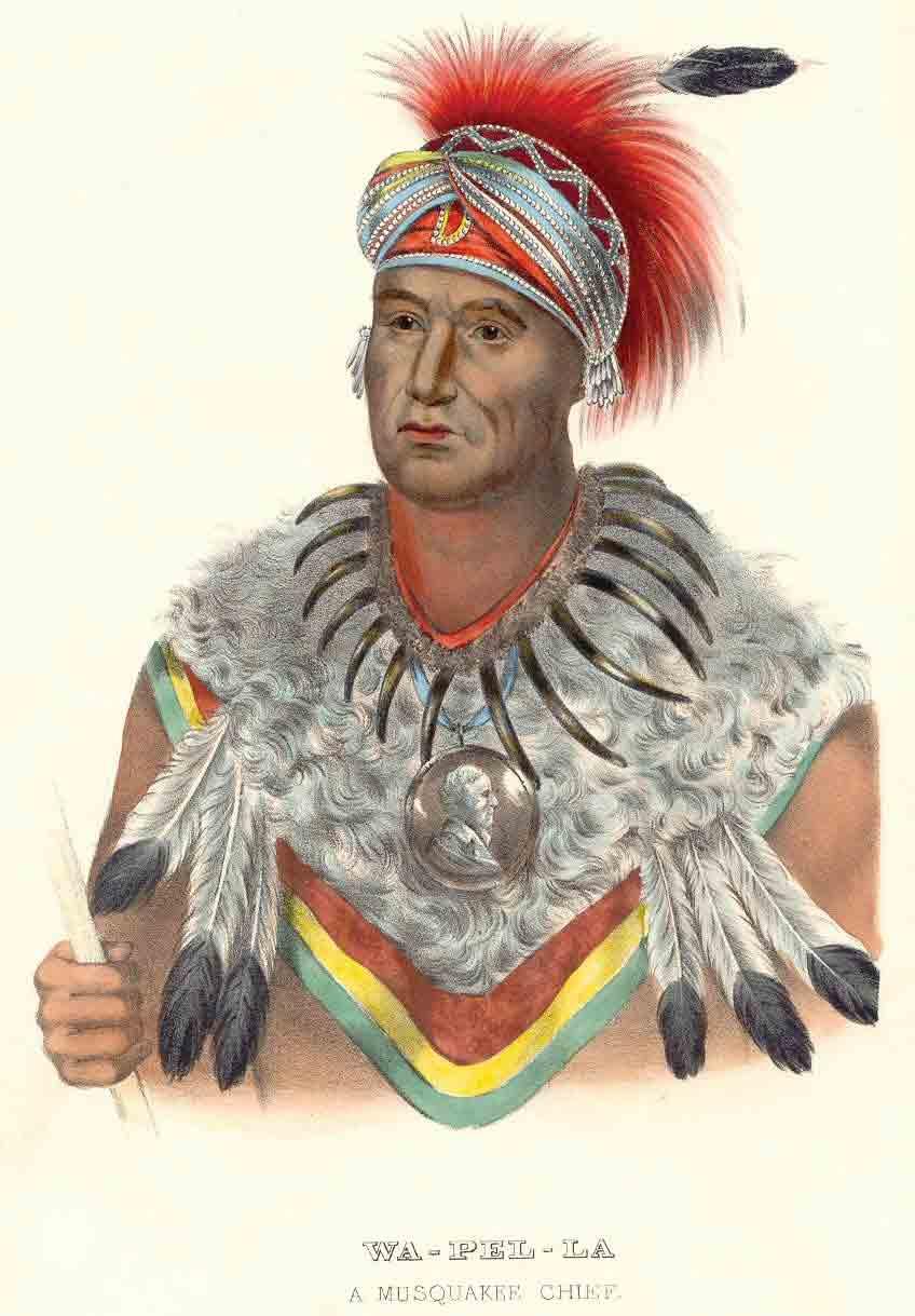 Portrait of Chief Wapello of the Mesquakie tribe. 