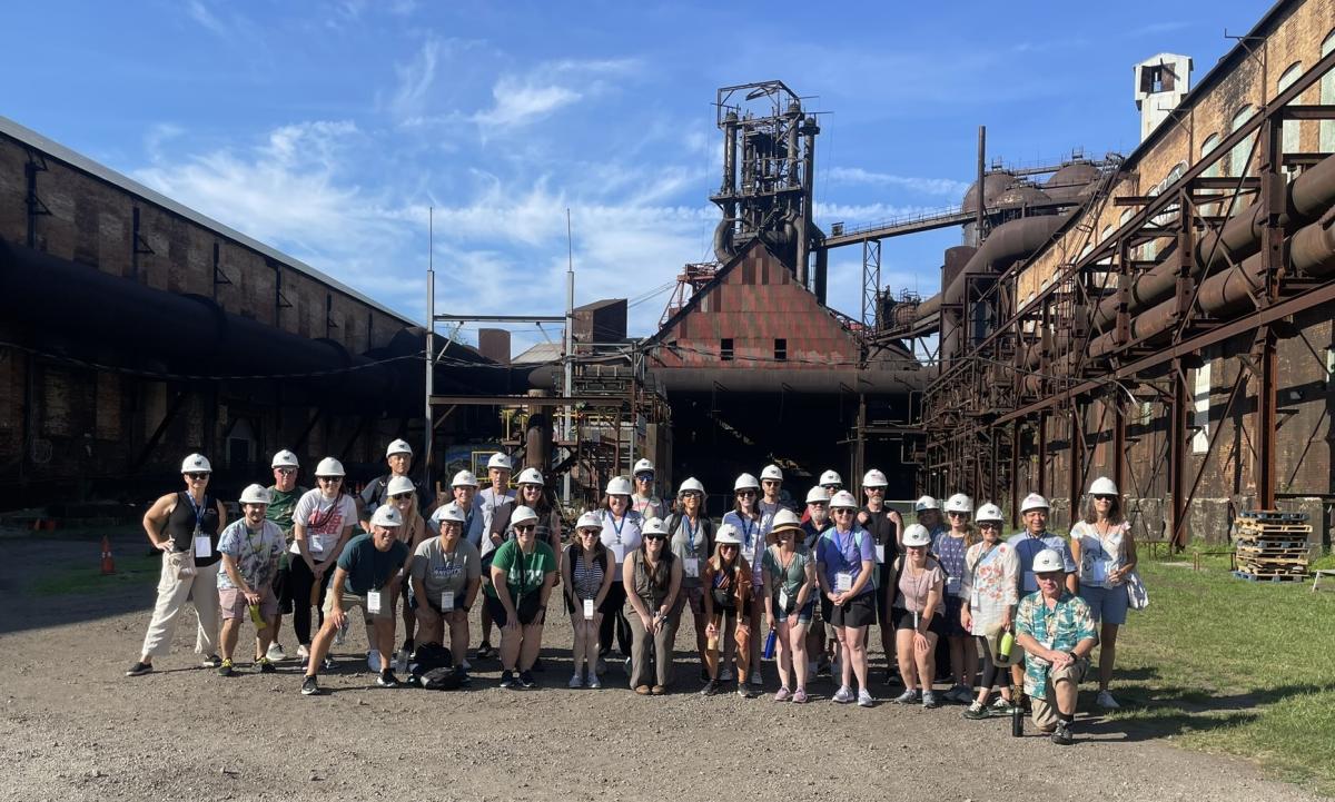 group of educators at the Homestead Steel Works site 