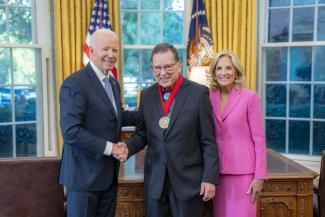 President Biden and Dr. Jill Biden with Robert Martin, National Humanities Medalist