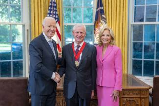 President Biden and Dr. Jill Biden with Jon Meacham, National Humanities Medalist