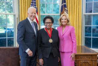 President Biden and Dr. Jill Biden with Ruth J. Simmons, National Humanities Medalist