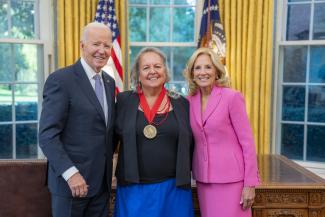President Biden and Dr. Jill Biden with Robin Wall Kimmerer, National Humanities Medalist