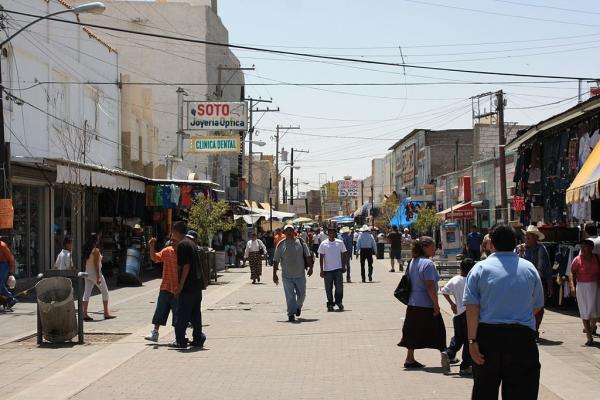 Street view of Juarez, Mexico in 2008