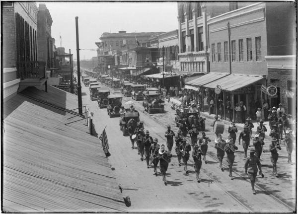 Parade coming down the street