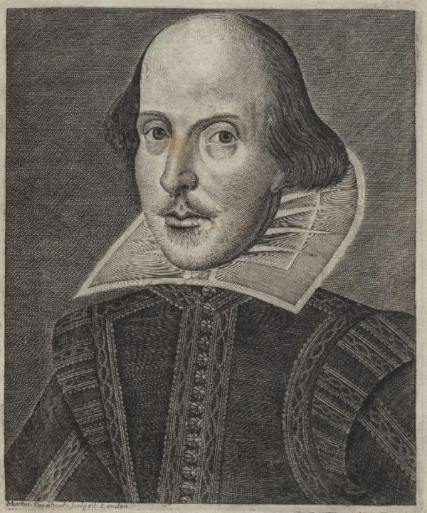 Martin Droeshout. Shakespeare. Engraving, 1623.