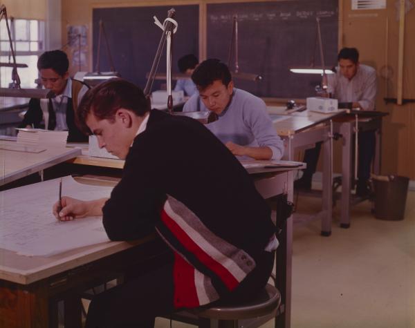 Students at tables