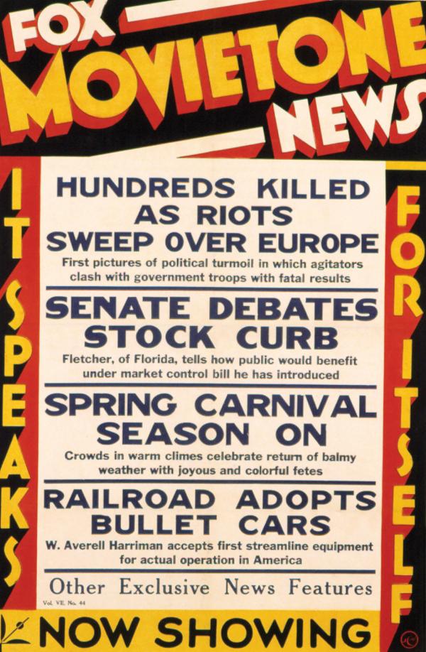 Newsreel advertisment