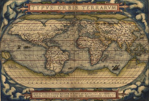 Ortelius World Map Typvs Orbis Terrarvm, 1570.