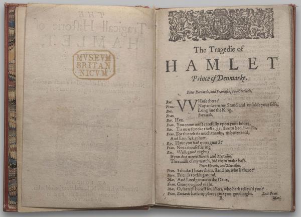 This is a copy of the ‘second quarto’, one of the three early modern printed editions of Shakespeare’s Hamlet.