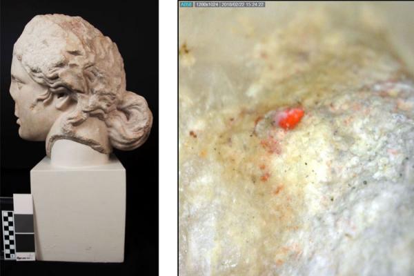 Marble head of Bacchus