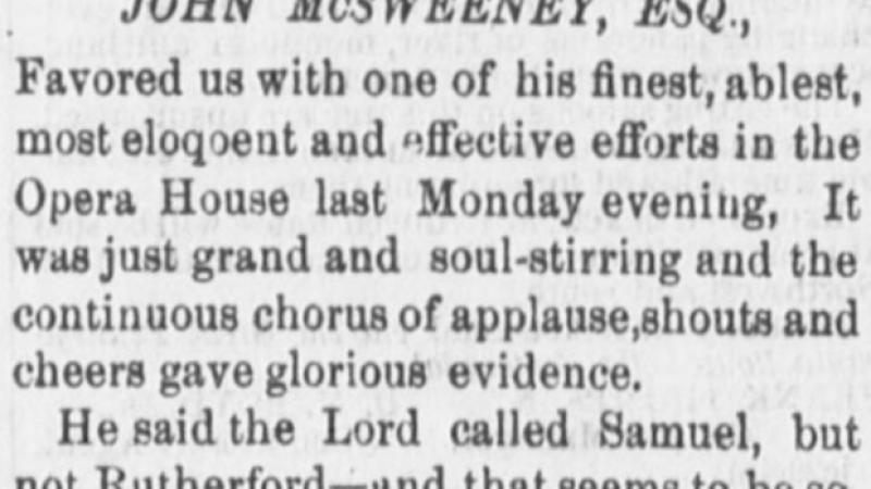 Democratic newspapers quoted 1 Samuel 3:4