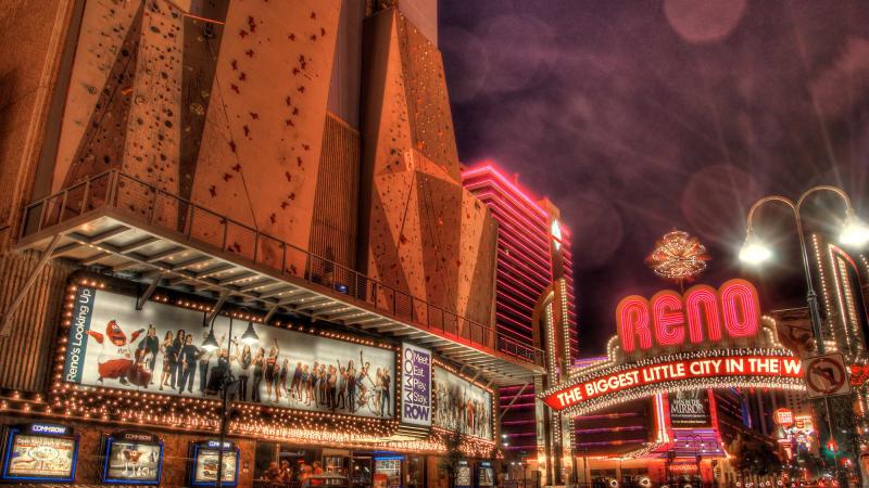 Downtown Reno, on the night of July 4th, 2012.