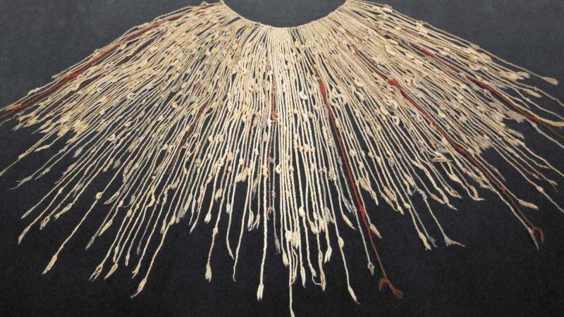 Quipu, portable Inca recording device.