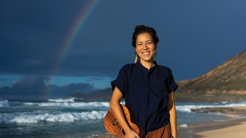 Aiko Yamashiro standing on a beach