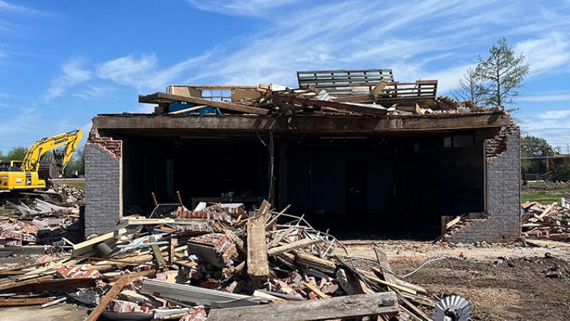 Damaged structure in Rolling Fork MS