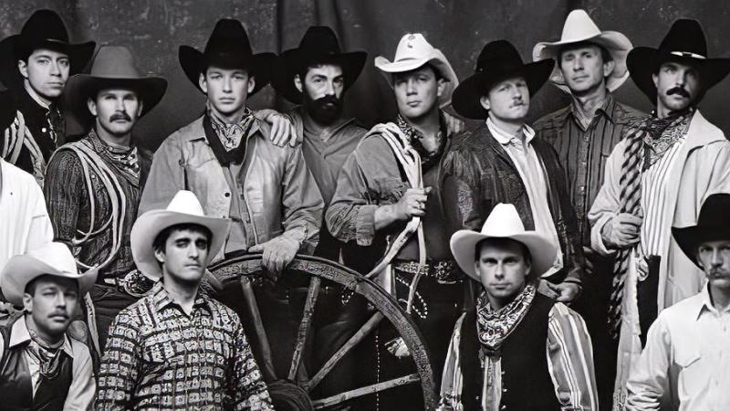 Imagined Wests cover photo of a black and white image of men in western clothing